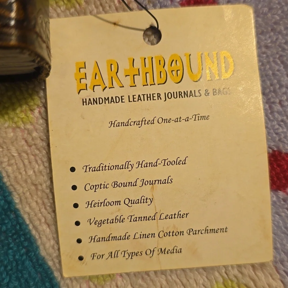 ♥️BUY 2 GET 1 FREE  Earthbound Brown Embossed Clock Leather Journal